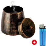 Maxenza Asbak Voor Buiten - Asbak Met Deksel - Inclusief 1 Aansteker - Asbakken Voor Binnen - RVS - Houtlook.