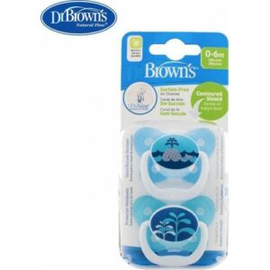 Dr Browns Fopspenen Blauw 0-6m - 2 Stuks