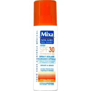 Mixa Solaire Zonnebrandspray Dermo Double Protect - Voor Kwetsbare Huid - SPF50+ - 200 ml