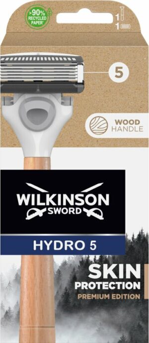 Wilkinson Men Scheermes Hydro 5 razor Skin Protection Premium Edition Wood 1up 5 stuks