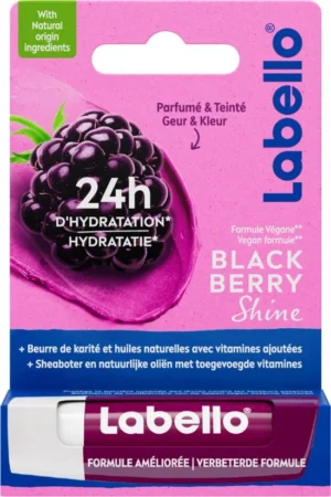 Labello Lippenbalsem Blackberry Shine - 5.5 ml - Lipbalsem Met Shea boter & Bio Jojoba olie - Lipbalm - Lipverzorging