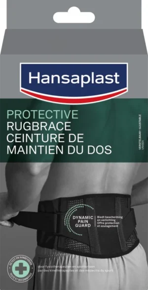 Hansaplast Protective Sport Rugbrace - Onderrug Brace - Rugsteun - Verstelbaar - Zwart - 1 Stuk