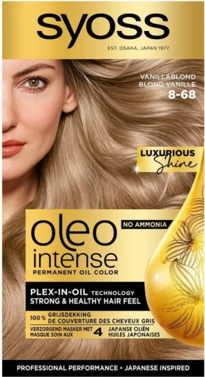 SYOSS Oleo Intense 8-68 - Haarverf - Permanente Haarkleuring - Vanilla Blond - Langdurige Kleur - Professionele Grijsdekking - Zonder Ammoniak - 1 stuk