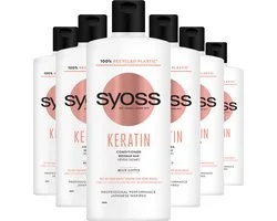 Syoss Keratin - Conditioner - Zacht en Makkelijk Doorkambaar - Sterker Haar - Broos en Breekbaar Haar - Voordeelverpakking - 6x440 ml