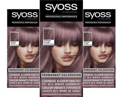Syoss - 8-23 - Haarverf - Permanente Haarkleuring - Lavender Crystal - Grijsdekking - Voordeelverpakking - 3 stucks