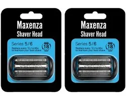 Maxenza Scheerkop Geschikt Voor Braun Series 5/6 53b - 2 Stuks - Geschikt voor Alle Series 5 en 6 - Vervangend Scheerblad - Cassette