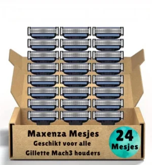 Maxenza Scheermesjes - Geschikt voor Gillette Mach 3 - 24 Mesjes - Mach 3 Mesjes - Navulmesjes Mach3