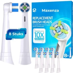 Maxenza Opzetborstels geschikt voor Oral B iO tandenborstels - Geschikt voor oral b io opzetborstel - Wit - 8 Stuks