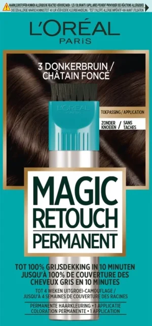 L’Oréal Paris Magic Retouch Permanent 3 - Donkerbruin - Permanente haarkleuring