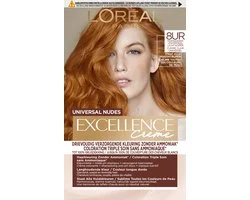 L'Oréal Paris Excellence Universal Nudes Licht Koperrood 8UR - Permanente Haarkleuring Zonder Ammoniak