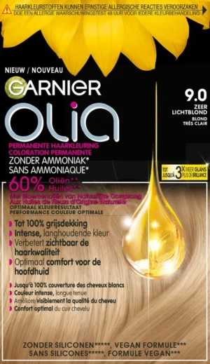 Garnier Olia Zeer Lichtblond 9 - Permanente Haarkleuring Zonder Ammoniak - Intense, langhoudende kleur - Haarverf