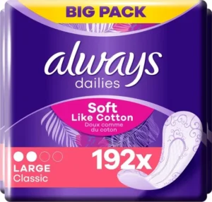 Always Dailies Large Classic Soft Like Cotton - Voordeelverpakking 4 x 48 stuks - Inlegkruisjes