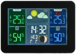 Benson Weerstation met barometer - thermometer - alarmklok - 16,5 x 12 cm - binnen en buiten