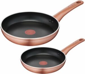 Lagostina Ramata Tweedelige Hoogwaardig Aluminium Koekenpannen Set - 24 en 28 cm - Alle Warmtebronnen Behalve Inductie - Thermosignal