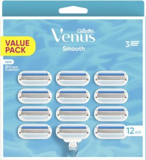 Gillette Venus Smooth - Mesjes Met Beschermende Kussentjes - 12 Scheermesjes