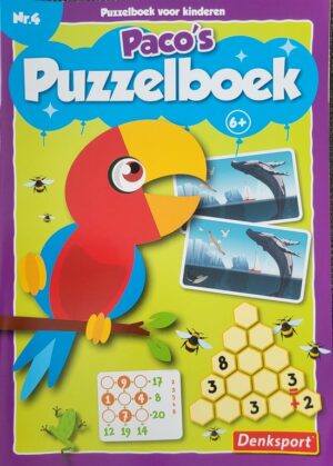 Paco’s Puzzelboek 6+ - Puzzelboekje voor kinderen - Varia lijnpuzzel telraam sudoku legpuzzel kennispuzzel - Denksport
