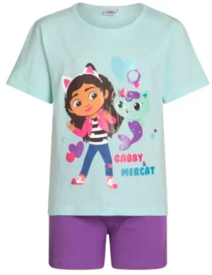 Gabby's dollhouse shortama - Pyjama Kinderen - Gabby's poppenhuis - Korte mouw - Maat 128/134 - 100% katoen
