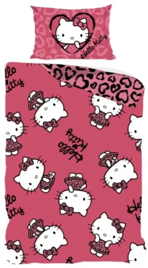 hello kitty dekbedovertrek - 1 persoons - met kussensloop - 140x200 cm