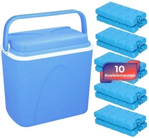 Maxenza Koelbox - 24 liter - Coolbox - Inclussief 10 Koelelementen - Blauw - 38 x 22 x 35,5 cm
