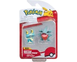 Jazwares Pokémon Battle Figure First Partner Set Figure 2-Pack Gible, Froakie 5 cm Mini-Figuur