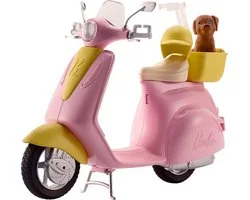 Barbie Scooter Met Hondje - Poppen Scooter Roze
