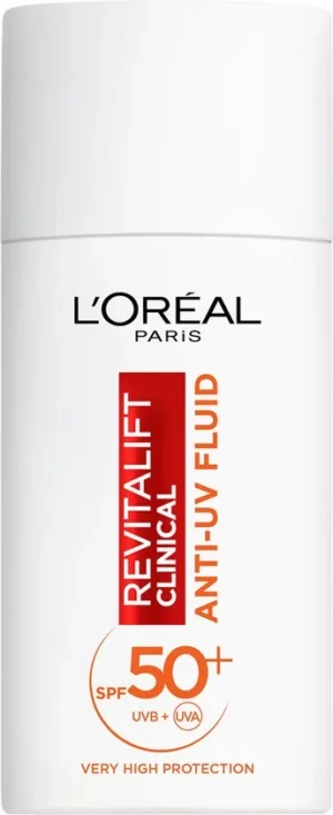 L’Oréal Paris Revitalift Clinical Anti-UV Fluid SPF 50 met Vitamine C* - Voorkomt de Eerste Tekenen van Huidveroudering** - 50ml