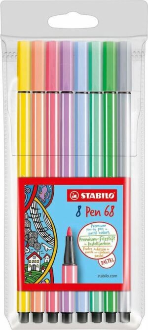 STABILO pen 68 Viltstiften etui - 8 stuks
