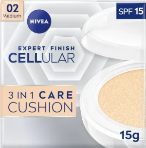 NIVEA Expert Finish CELLular 3in1 Care Cushion Foundation - Gezichtsverzorging - Medium - SPF 15 - Met hyaluronzuur en collageenbooster - 15 ml