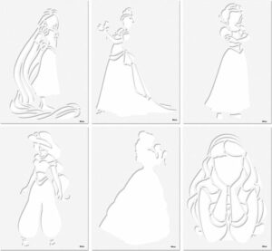 Disney Princess - Spray Pen Set - Kleurstiften voor Kinderen - Tekenset met Gekleurde Pennen en Tekensjablonen