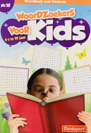 Denksport - Nr. 18 Woordzoekers voor kinderen 6-10 jaar - Denksport junior - Puzzelboek - Kleurboek - Puzzels kinderen - Puzzelboek kinderen - Puzzel - Puzzelboekje - Denksport puzzelboekjes - Woordzoeker
