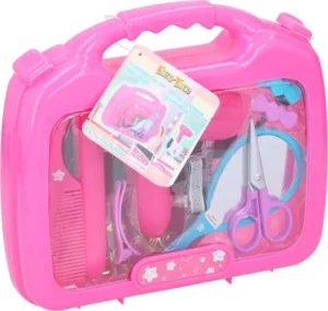 Eddy Toys Speelgoed Kappersset - 11-delig - Haardroger op 2x AAA - in Roze Koffertje
