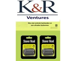 K&R Universele Elektrische Scheerkop - compatibel voor Braun Series 3 - 2 Stuks - Geschikt voor modellen 32B, 300S, 301S, 310S, 320S, 330S, 340S, 350CC, 380S, 3000S, 3010S, 3020S, 3050CC, 3040S
