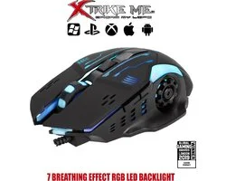 XTRIKE ME Gaming Muis Bekabeld Met 7 LED Backlight Kleuren DPI 800-1200-1600-2400 - GM212 Perfect voor gaming zoals Fortnite - Pubg -Battlefield