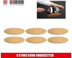 Onderzetters Pannen - 6 Stuks - Ø 19 cm - Kurk - Duurzaam - N&N Kitchentools